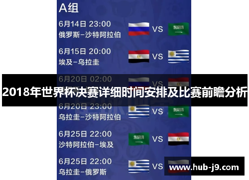 2018年世界杯决赛详细时间安排及比赛前瞻分析