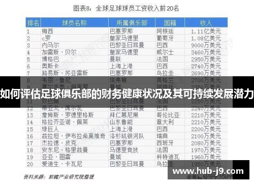 如何评估足球俱乐部的财务健康状况及其可持续发展潜力